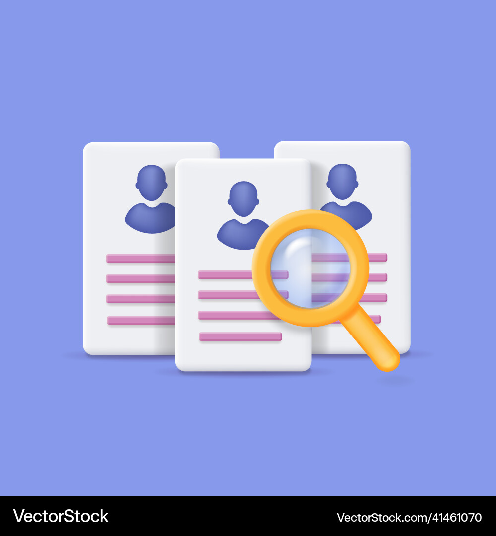 Recruitment icon searching for candidate Recruitment icon searching for candidate vector image