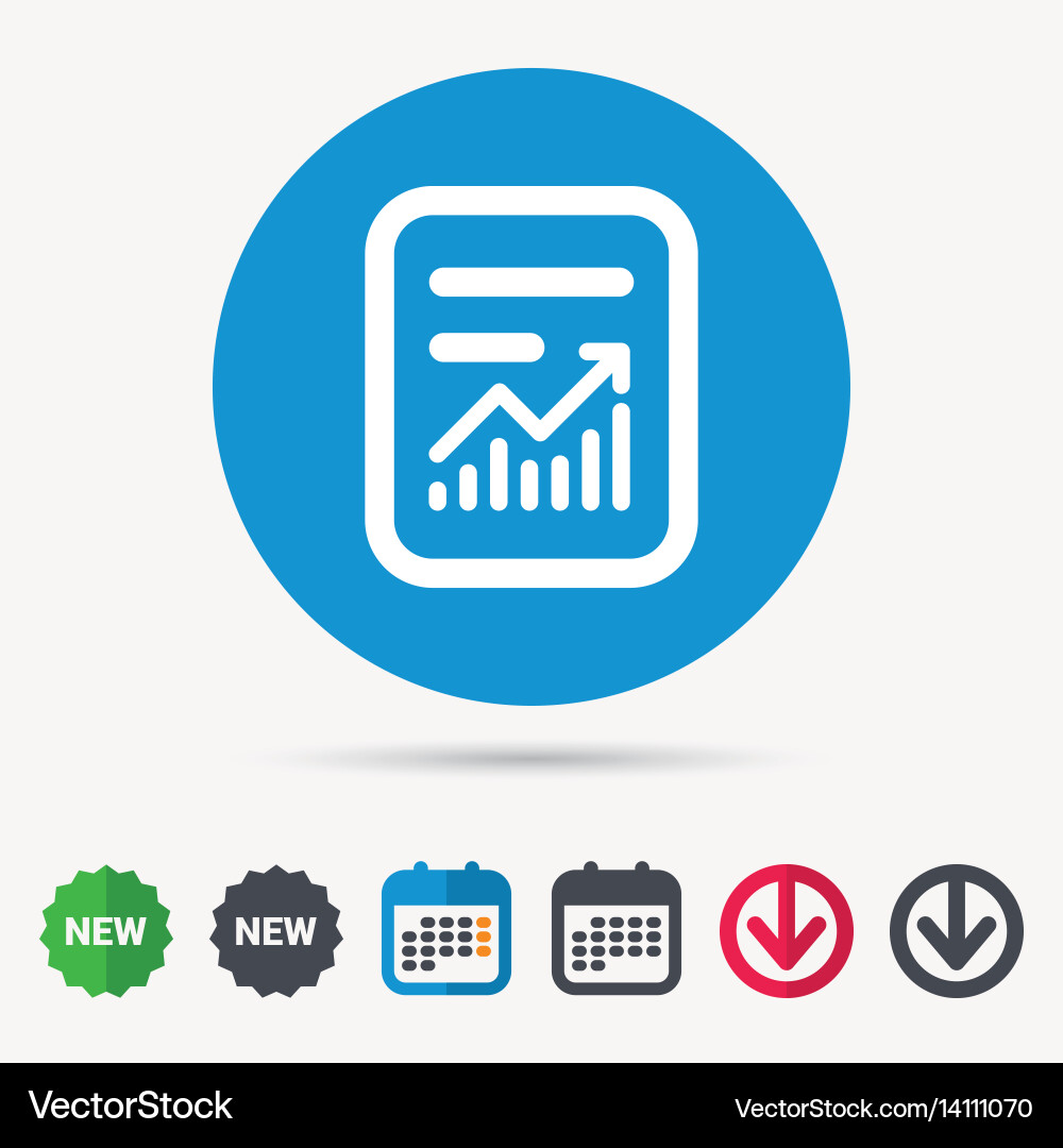 Report file icon document page with statistics Vector Image