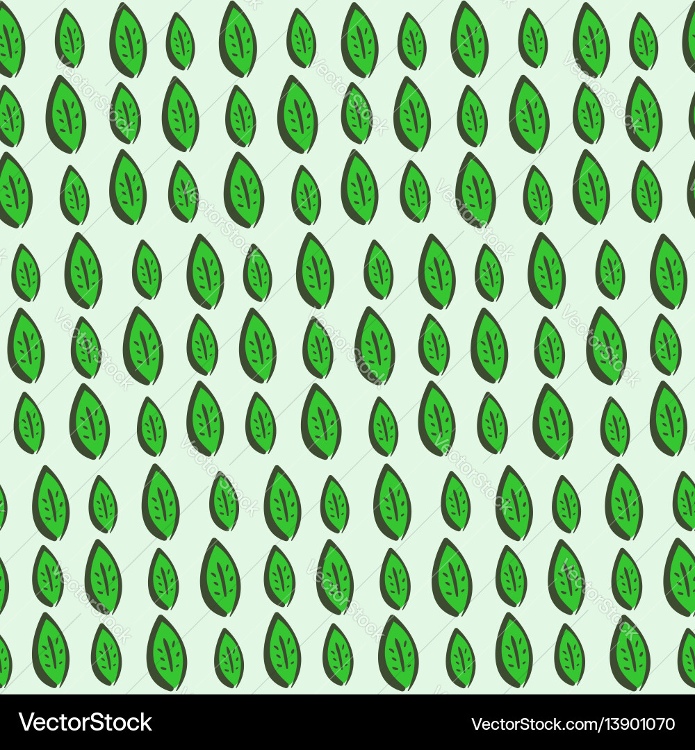 Seamless pattern with rows of green leaves Seamless pattern with rows of green leaves vector image