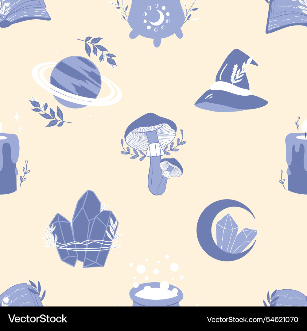 Seamless pattern with witchcraft elements Seamless pattern with witchcraft elements vector image