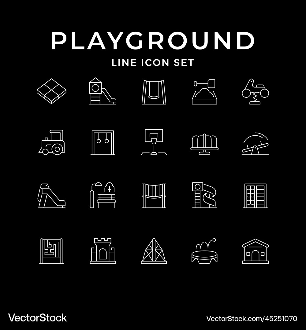 Set line icons of playground Set line icons of playground Vector Image