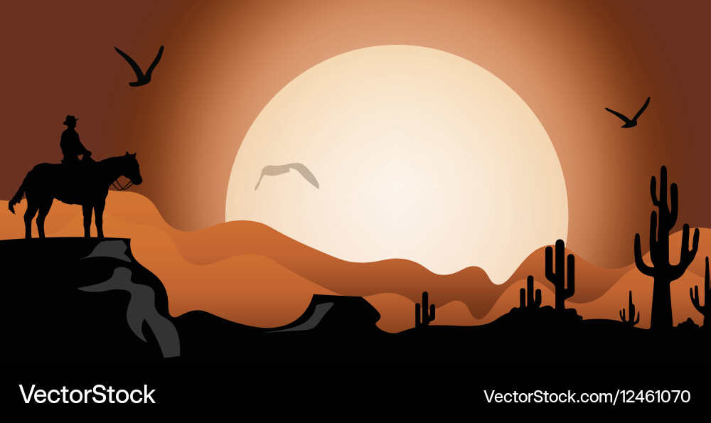 Sonnenuntergang in der Wüste Vektorbild