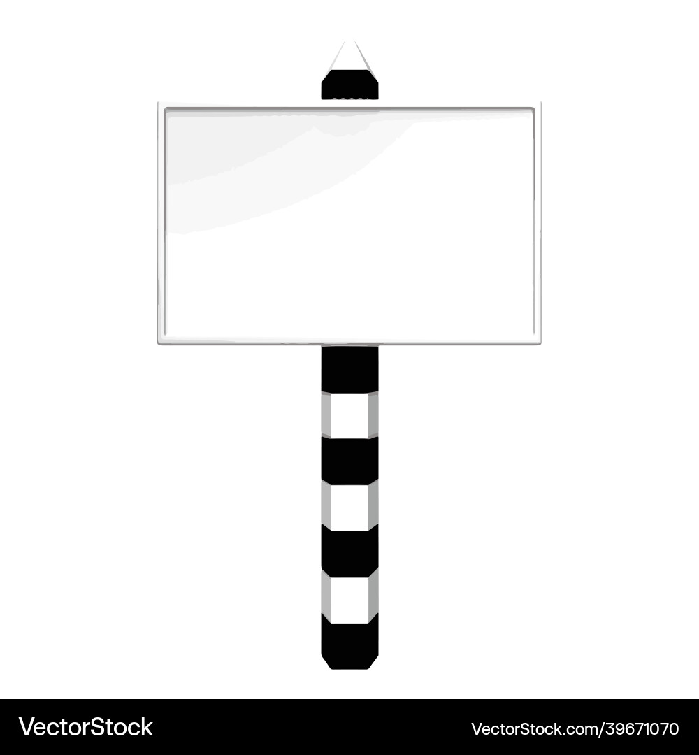 Striped pillar with a sign pole pointer Vector Image