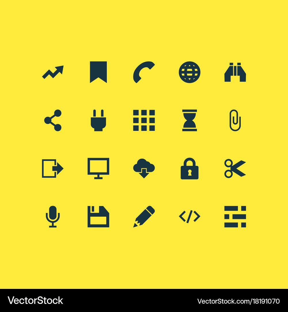User icons set collection of socket monitor vector image