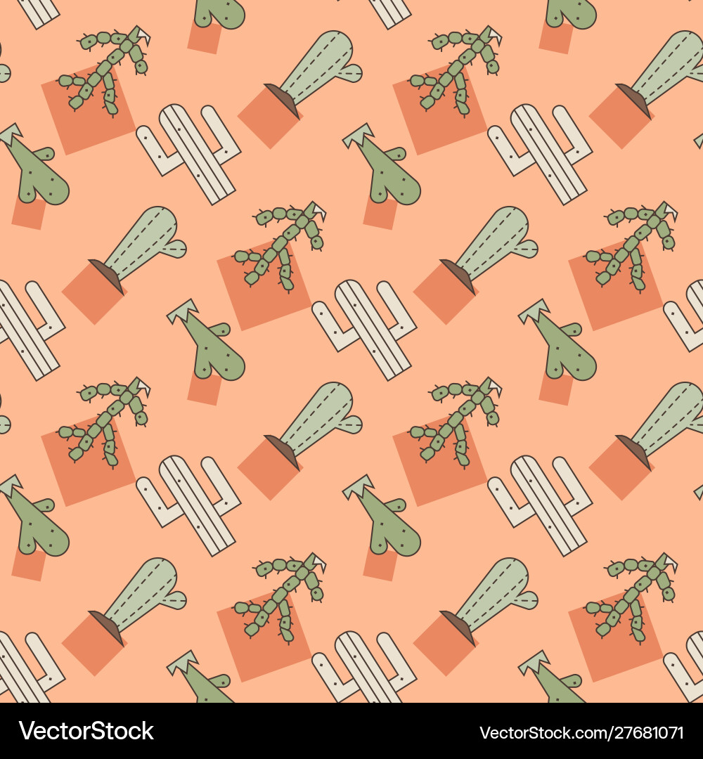 Cactus seamless pattern Cactus seamless pattern vector image
