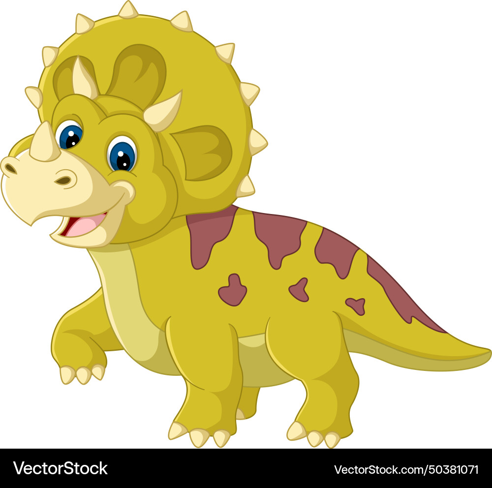 Cartoon triceratops auf weißem Hintergrund Cartoon triceratops auf weißem Hintergrund vektorbild