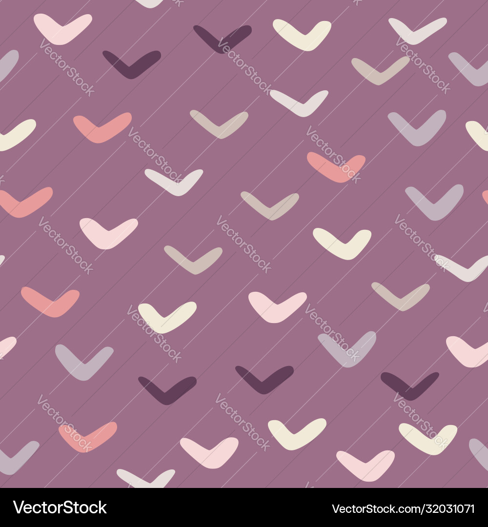 Check marks seamless pattern on purple background Vector Image
