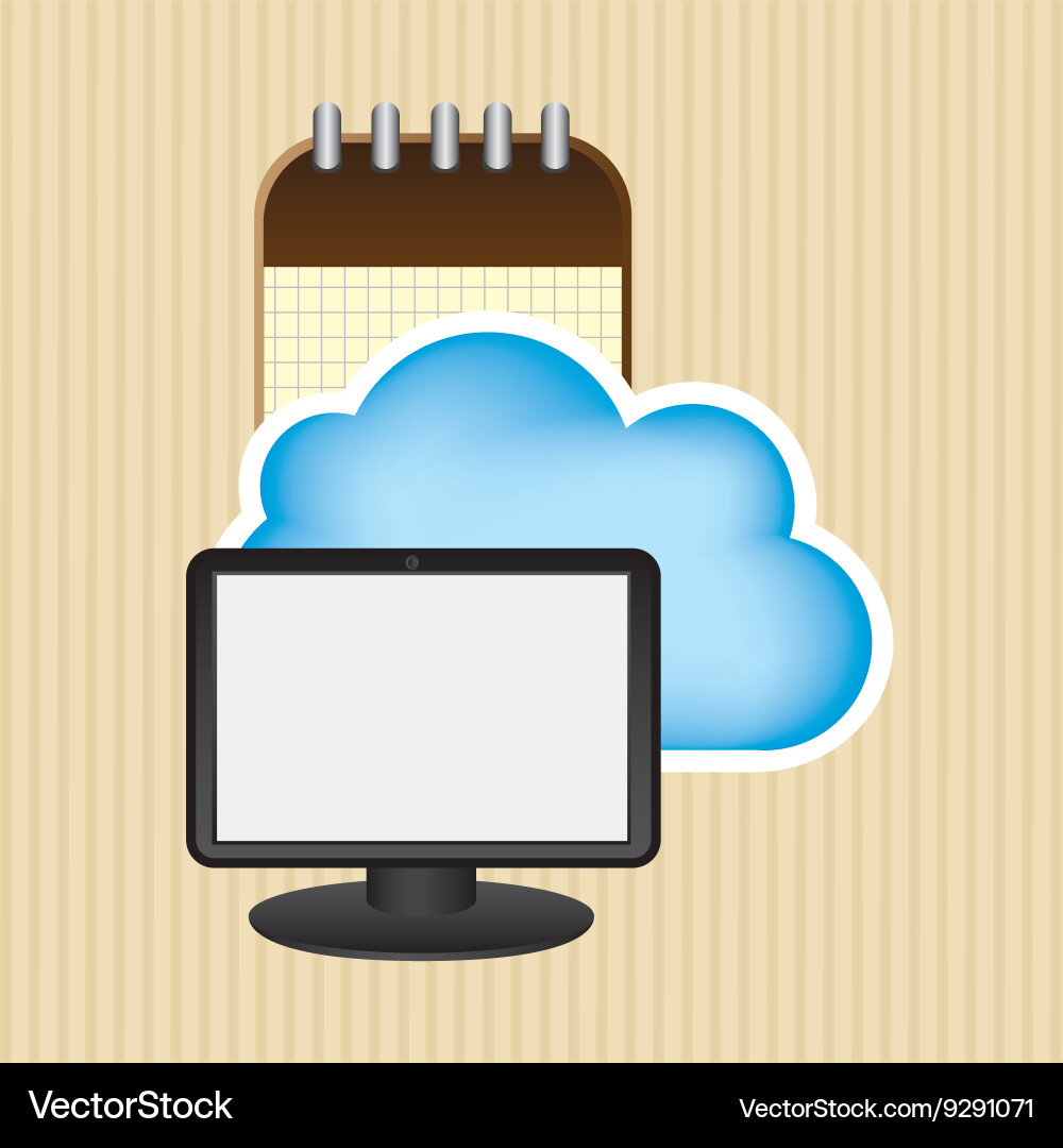 Cloud computing design vector image