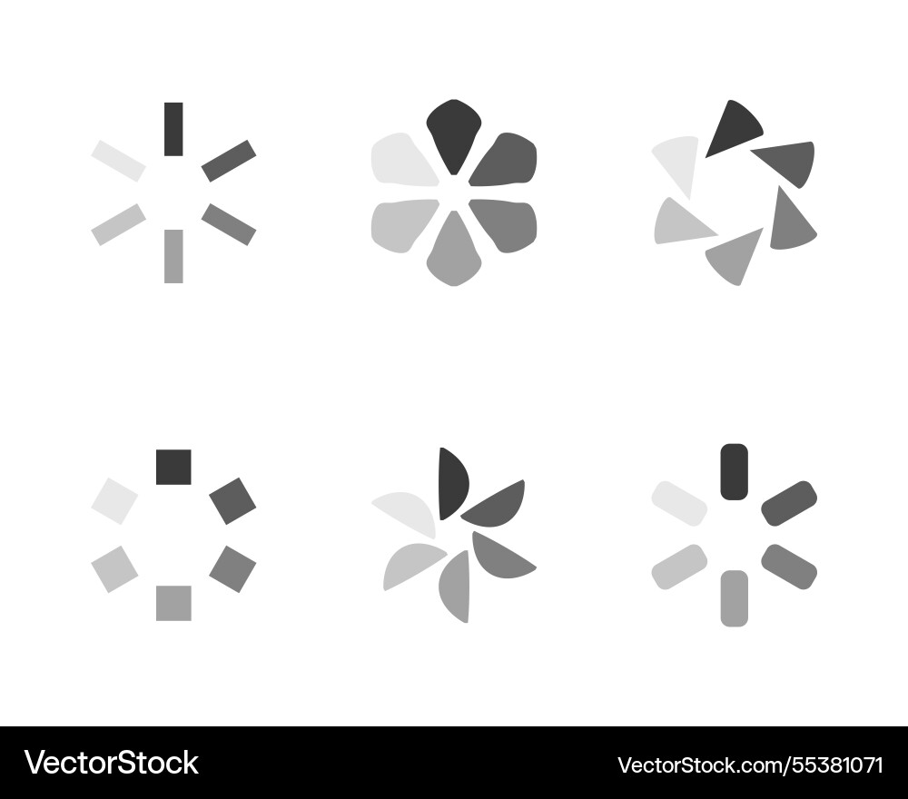 Collection loading bar status icon set of loaded vector image