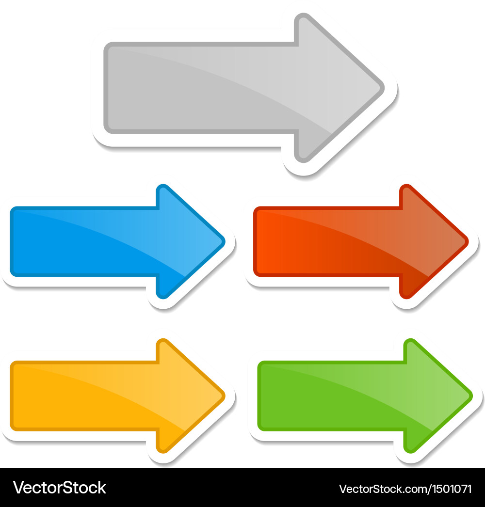 Colorful Arrow Stickers vector image