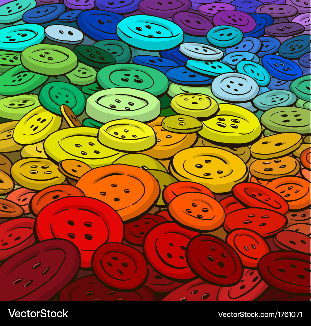 Colorful Button Pattern Vector Image