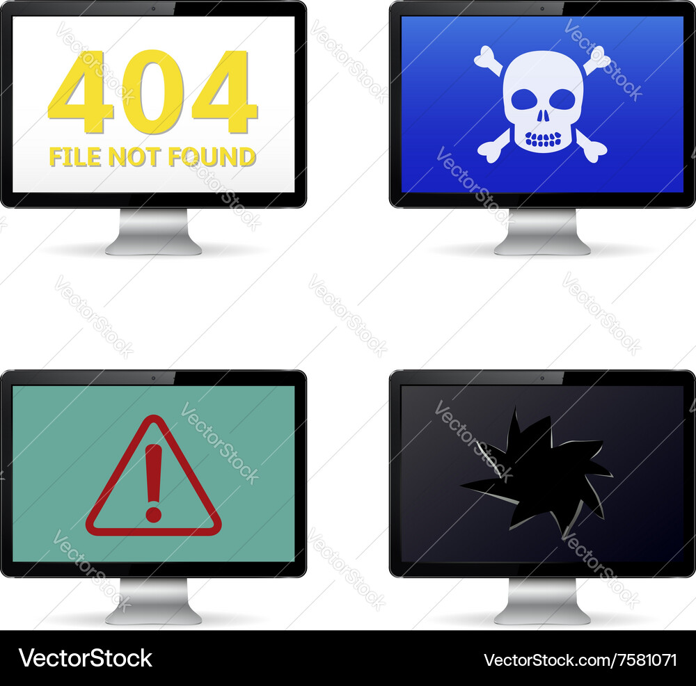 Computer Error & Security Alert vector image