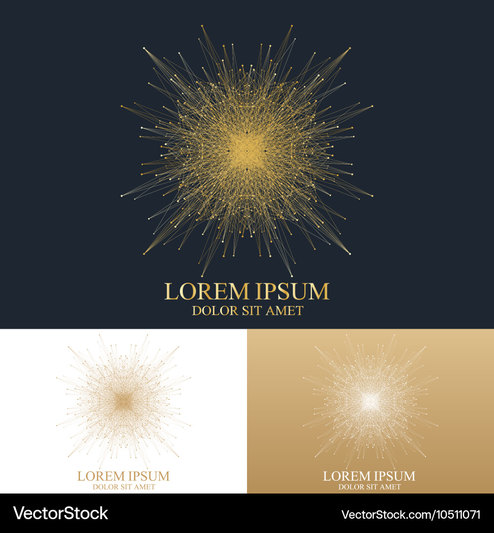 Geometric abstract round form with connected line Vector Image