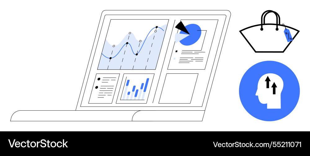 Markttrends mit digitaler Analytik analysieren Markttrends mit digitaler Analytik analysieren vektorbild