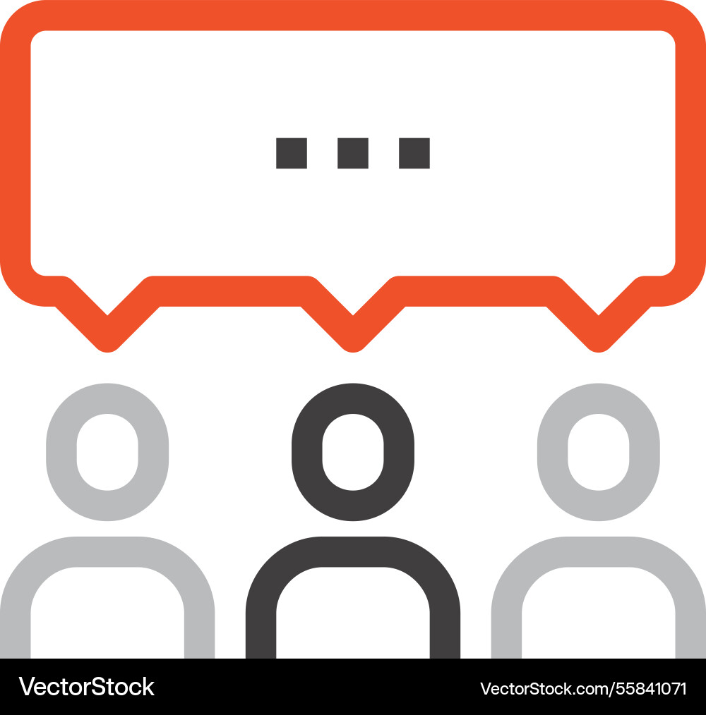 Message bubble flat line web icon concept Message bubble flat line web icon concept vector image