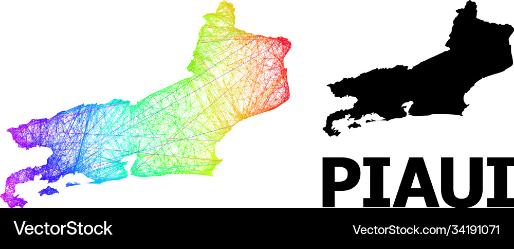 Net map piaui state with spectrum gradient Net map piaui state with spectrum gradient vector image