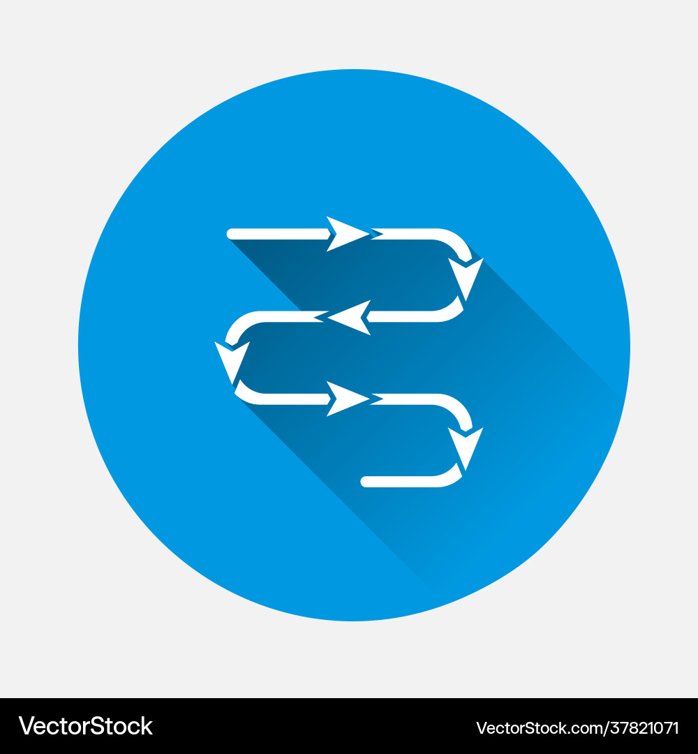 Path icon with direction indicator arrow Path icon with direction indicator arrow vector image