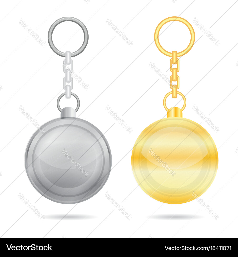 Realistic key chains Vector Image