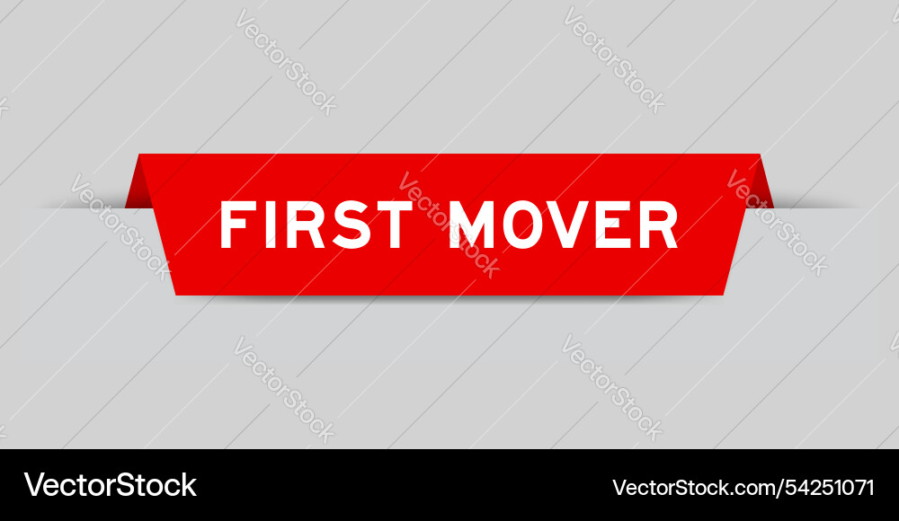 Red color inserted label with word first mover Red color inserted label with word first mover vector image