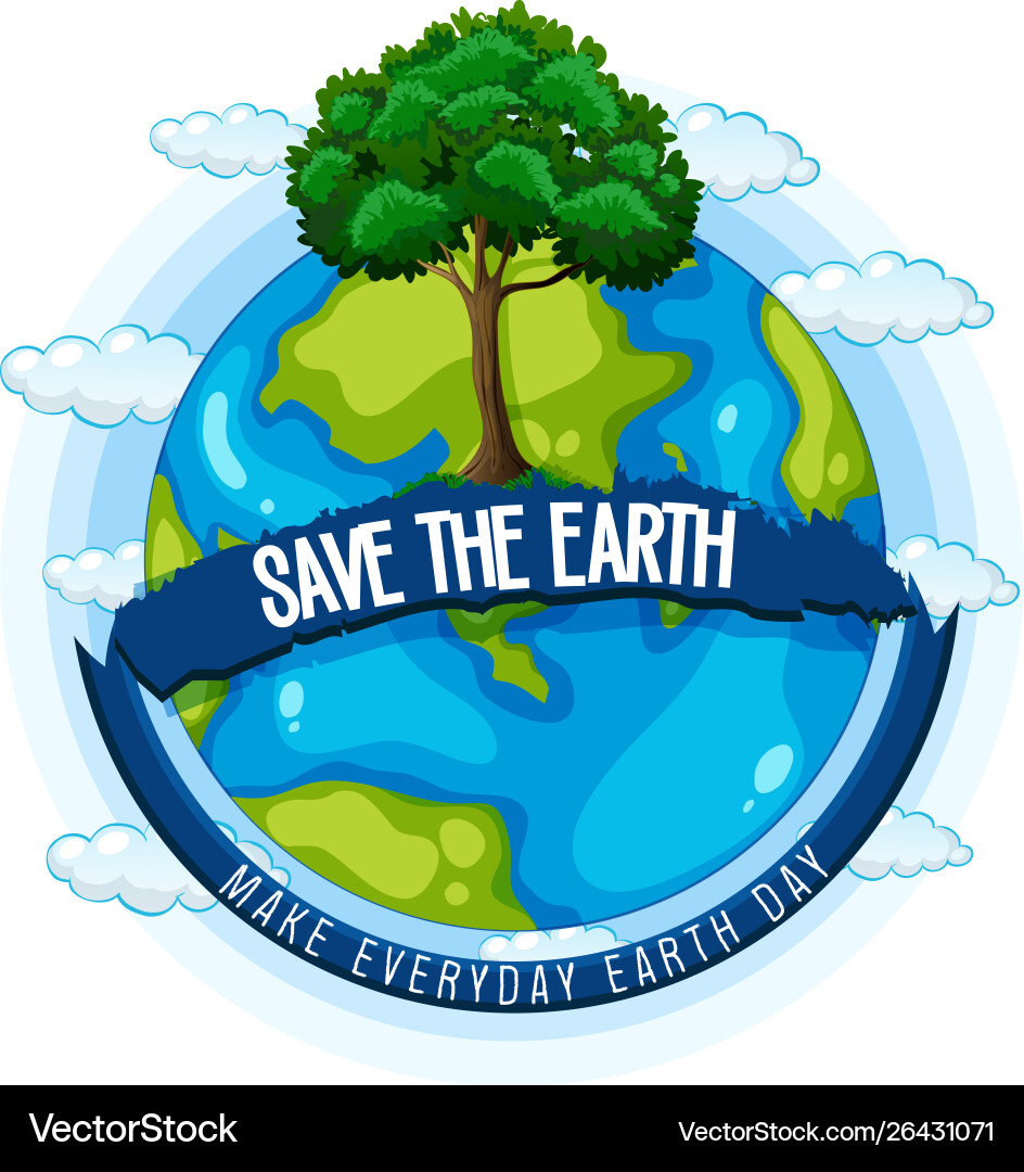save-earth-poster-royalty-free-vector-image-vectorstock