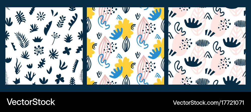 Scandinavian seamless patterns set Vector Image