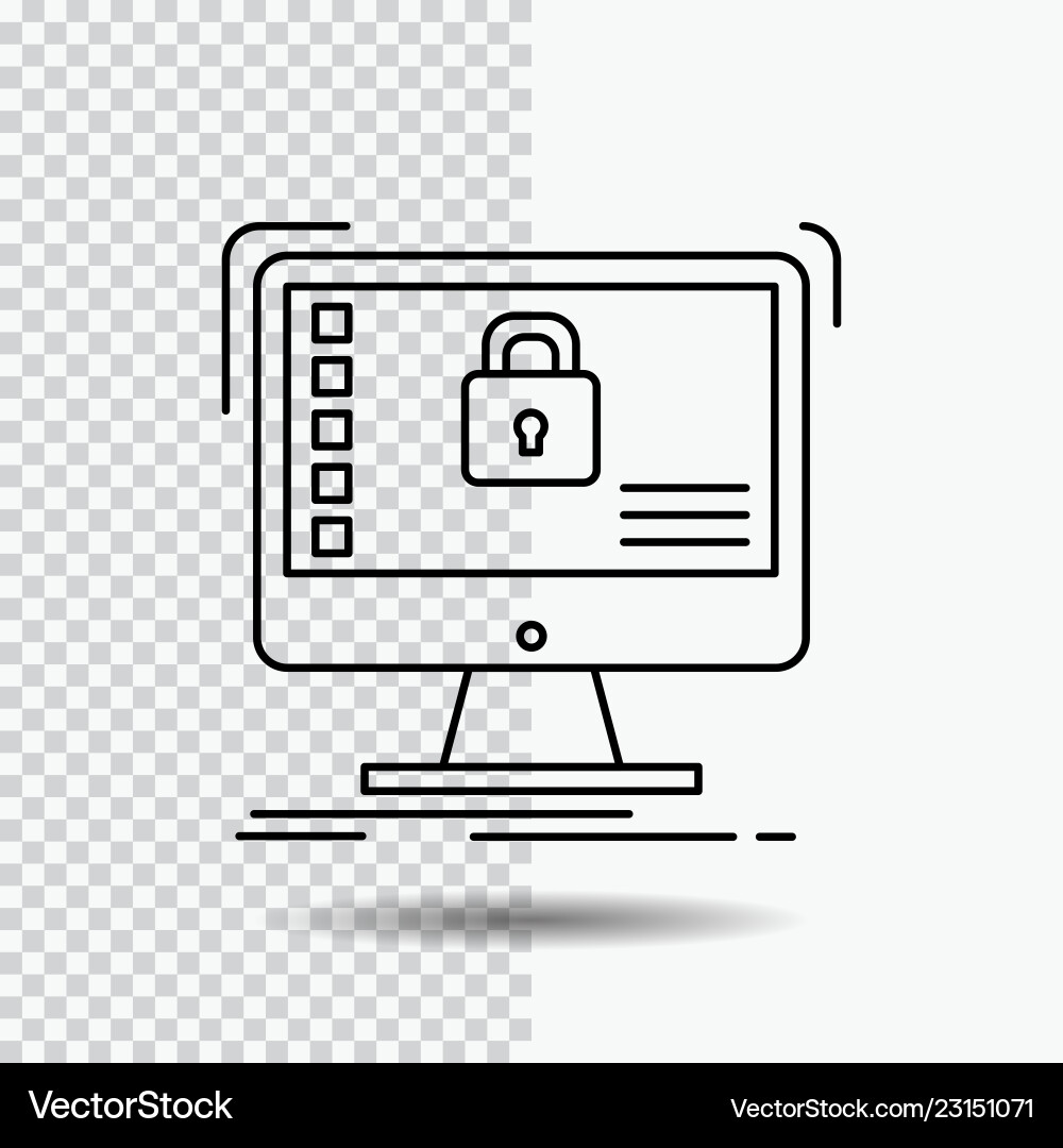 Secure protection safe system data line icon Secure protection safe system data line icon Vector Image