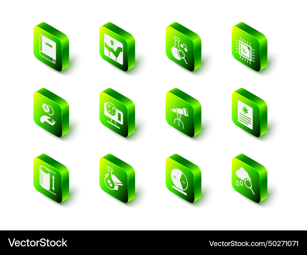 Set graph chart infographic test tube processor Vector Image