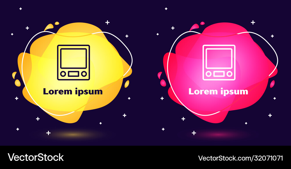 Set Line Electronic Scales Icon isoliert auf blau Set Line Electronic Scales Icon isoliert auf blau vektorbild