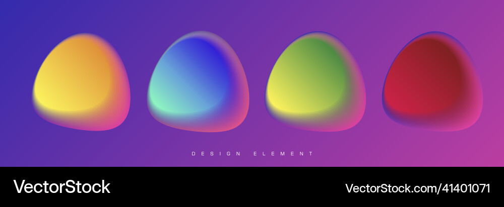 Set of liquid color abstract rounded shapes fluid Set of liquid color abstract rounded shapes fluid vector image