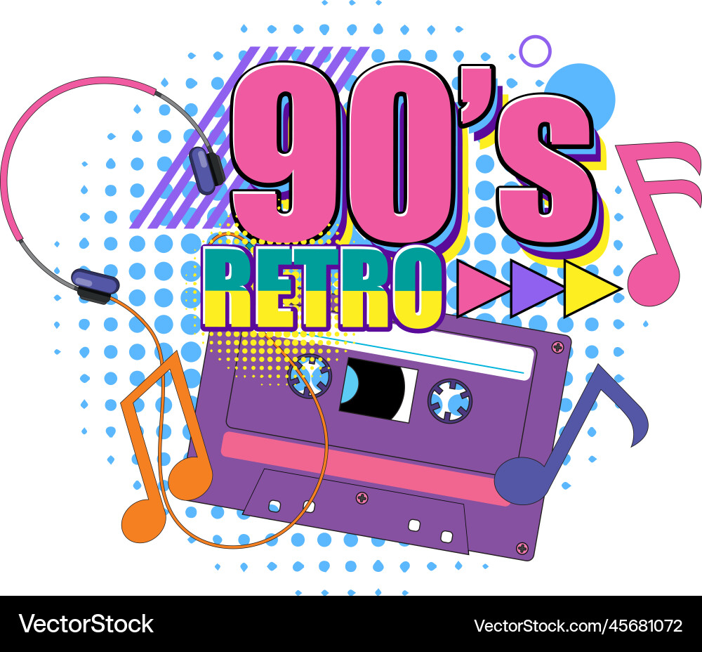 90s retro banner template 90s retro banner template vector image