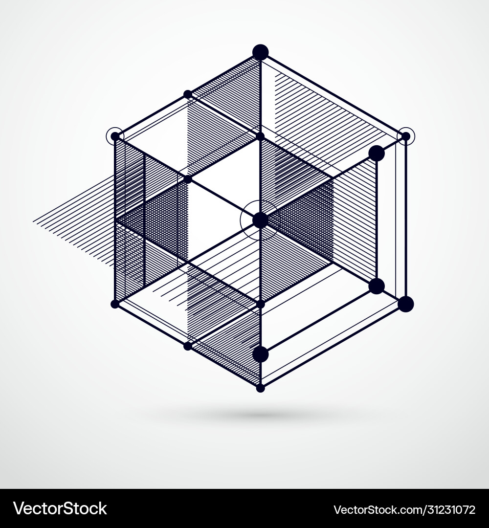 Abstract geometric 3d cube pattern and black Abstract geometric 3d cube pattern and black vector image
