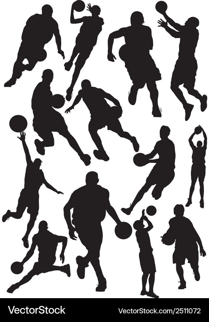 Basketball Silhouettes vector image