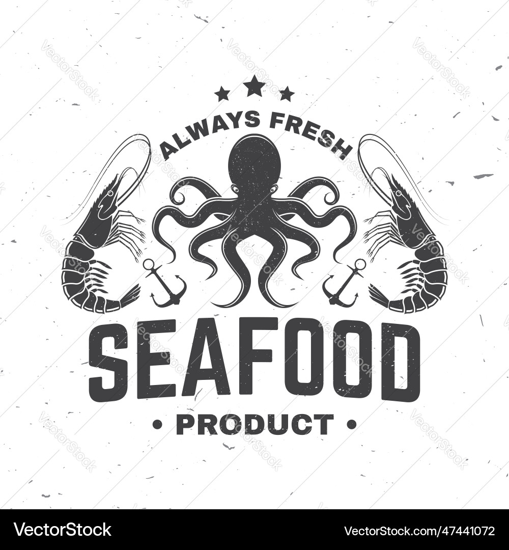 Best seafood octopus and shrimp always fresh vector image