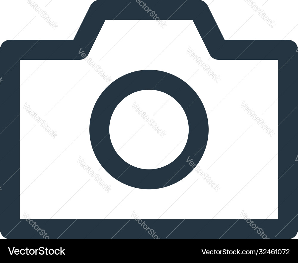 Camera icon editable stroke linear Camera icon editable stroke linear vector image
