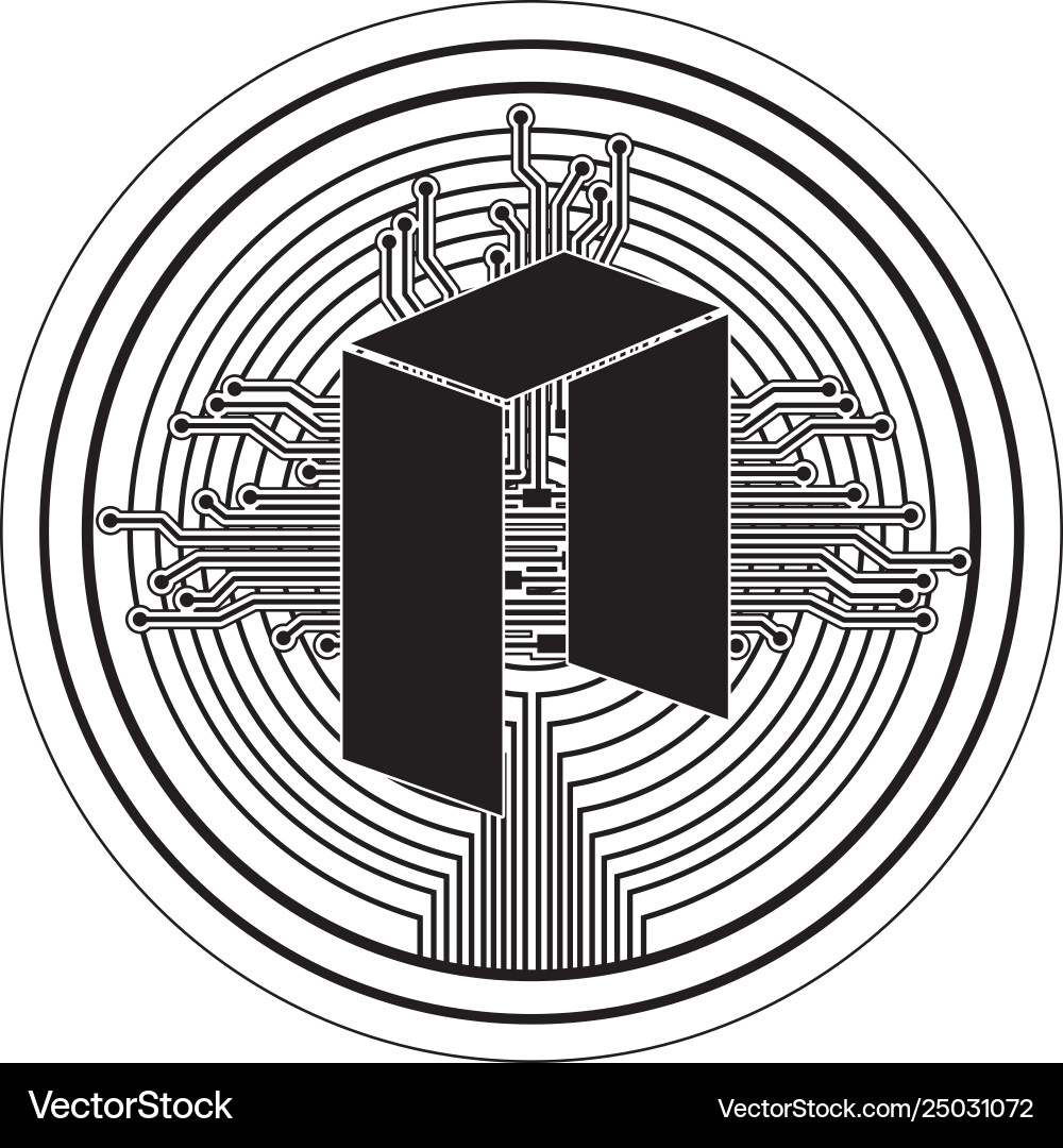 Cryptocurrency neo coin with circuit lines – Royalty-Free Vector |  VectorStock