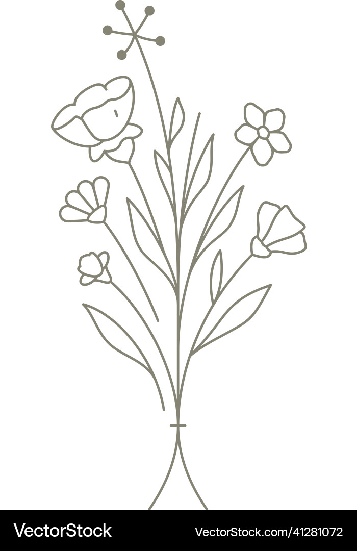 Elegant Dandelion Chamomile Bouquet Vector Image