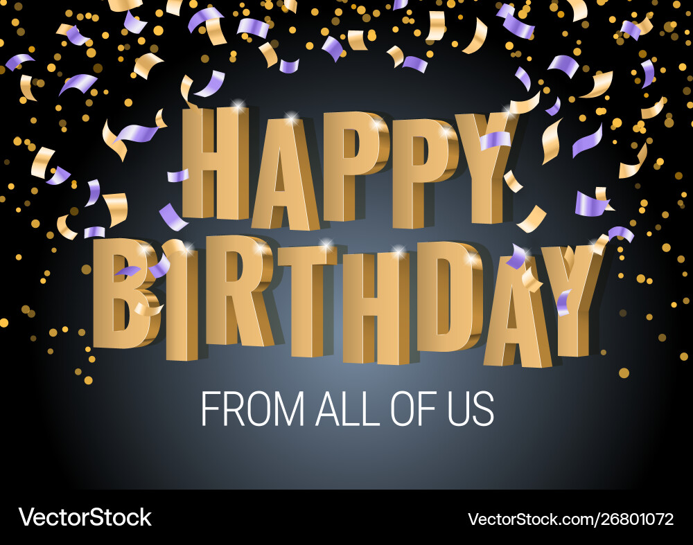 Gold Birthday Celebration Banner Vector Image