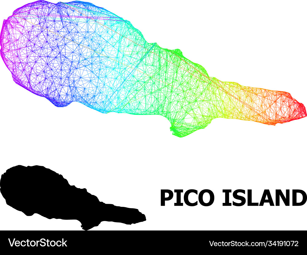 Linear map pico island with rainbow colored Linear map pico island with rainbow colored vector image
