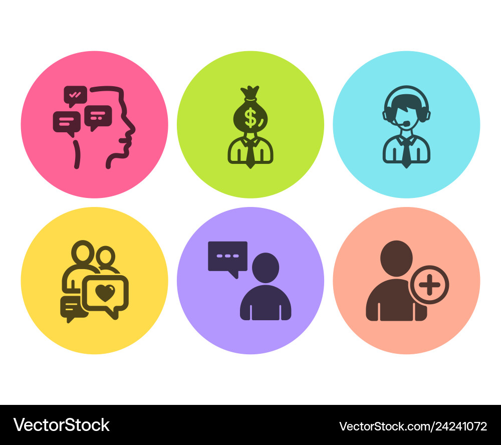 Messages manager and users chat icons set Messages manager and users chat icons set vector image