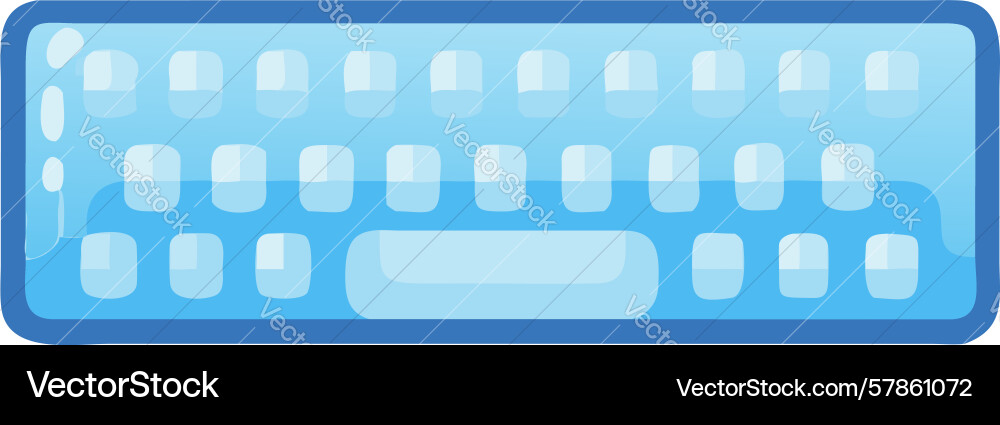 Modern computer keyboard with blue and white keys vector image