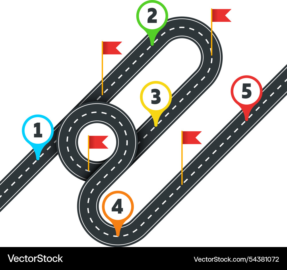 Race map speedway road scheme navigation template Race map speedway road scheme navigation template vector image