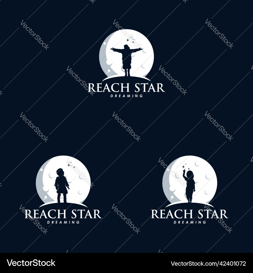 Reaching stars logo design template Reaching stars logo design template vector image