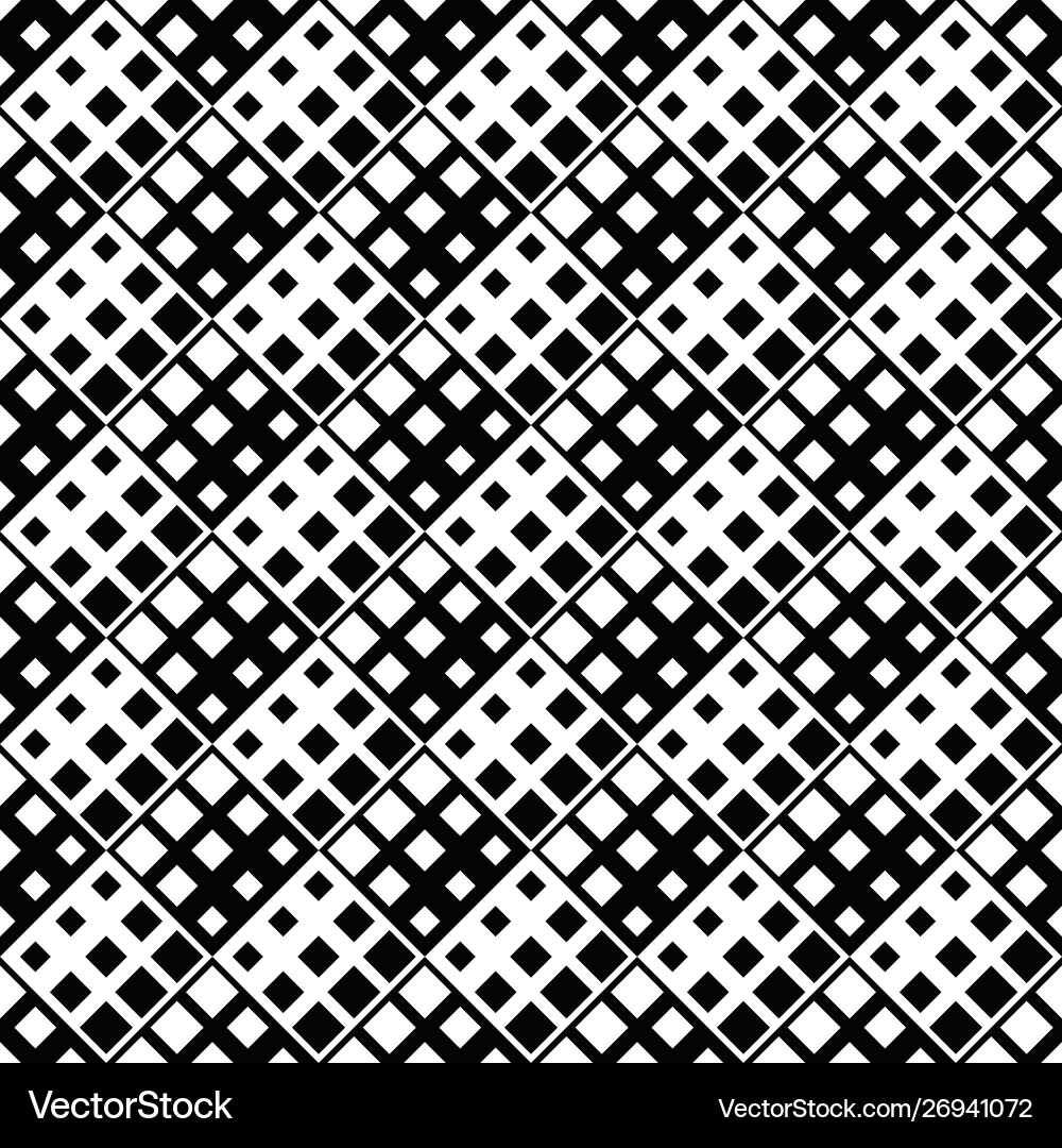 Seamless monochrome diagonal square pattern vector image