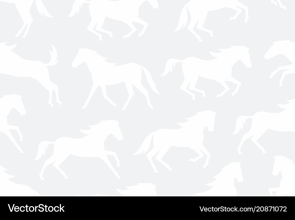 Seamless pattern with white horses silhouettes Seamless pattern with white horses silhouettes vector image