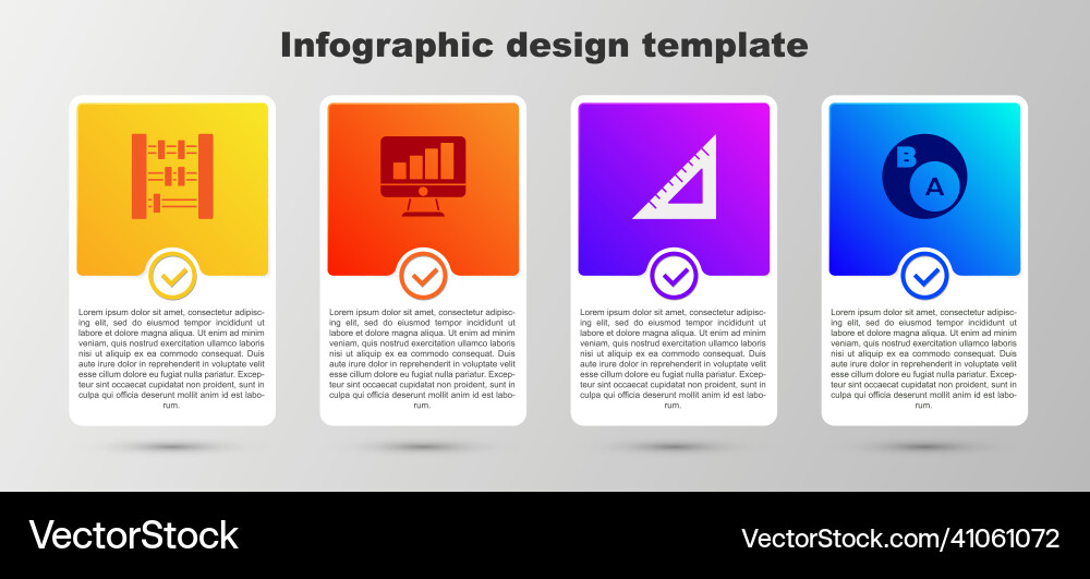 Set abacus computer monitor with graph chart Vector Image