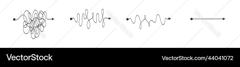 Set of chaotic lines in untangled process complex Set of chaotic lines in untangled process complex vector image