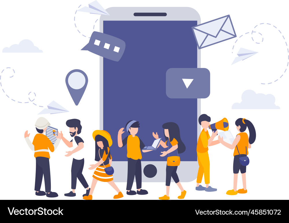 Social app networks for a web page colorful flat Social app networks for a web page colorful flat vector image