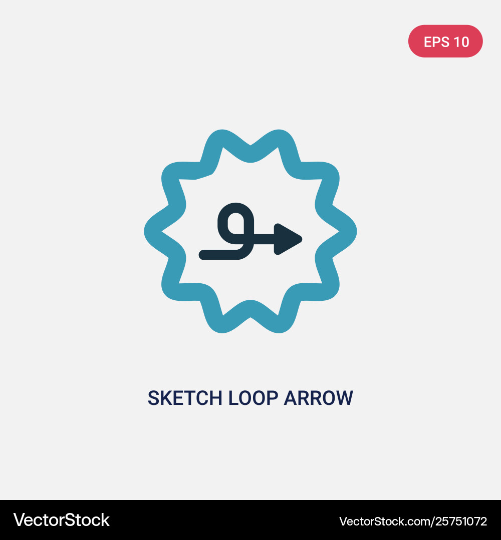 Two color sketch loop arrow icon from user vector image