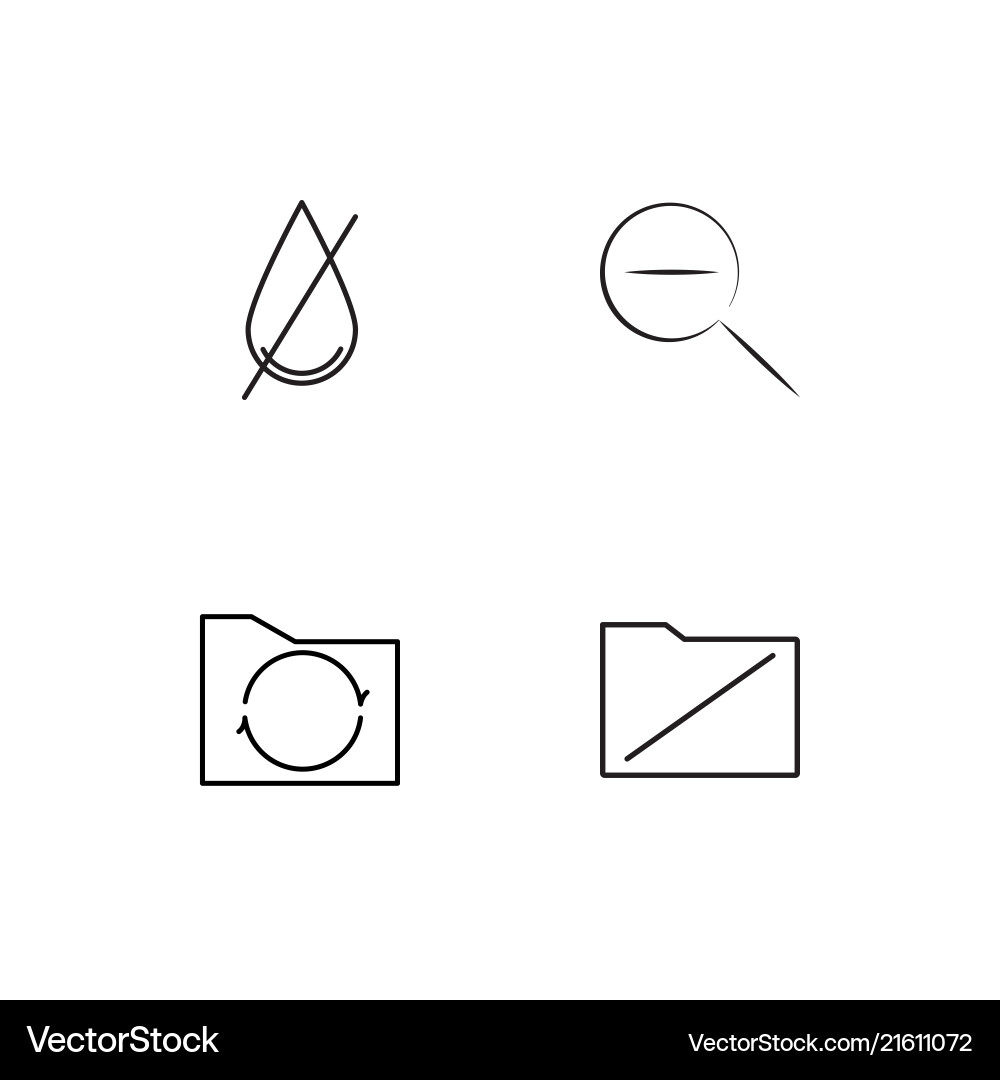 User interface linear icons set simple outline Vector Image