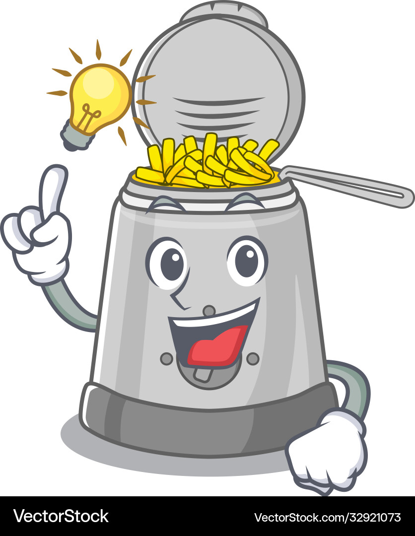 A clever deep fryer cartoon character style have Vector Image